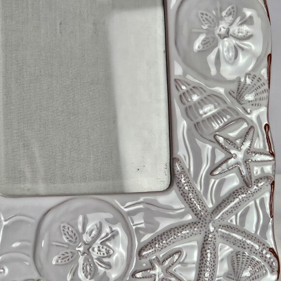 Coastal Ceramic Seashell Starfish Seahorse Photo Frame 4x6 Beach Decor - Picture 6 of 15